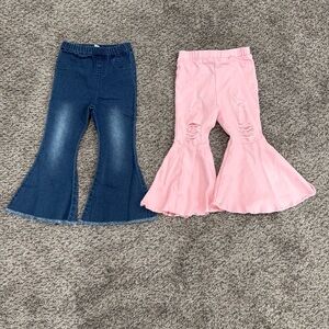 Toddler girls Bailey’s Blossoms 3T flare pants. Perfect condition for both pairs